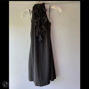 Black Ruffle Halter Sweet Storm Dress
